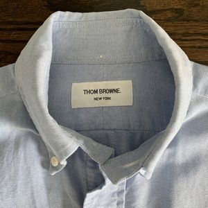Thom Browne handmade Blue Oxford button up Large